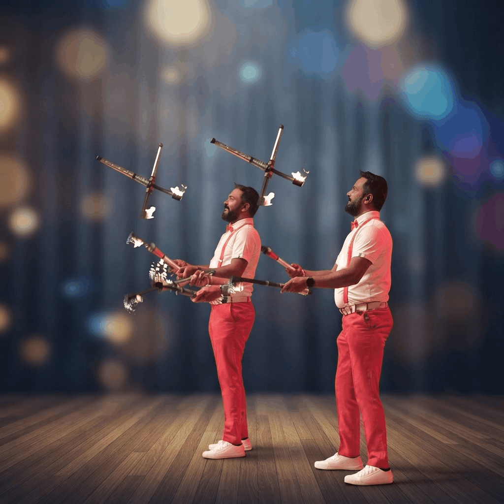 Twin Jugglers performance photograph 5